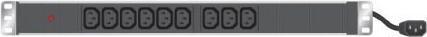 Image du produit Exertis Connect PDU 19" 9 x IEC13 femelle dans un boîtier en aluminium 1U, 3 x 1,5mm câble 2,5m, RAL 9005 noir