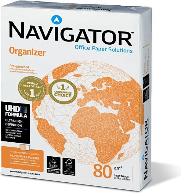 Actual product image Navigator Copy paper organiser DIN A4 80 gsm 2-punched 500 sheets (80 g/m², 500 x, A4)