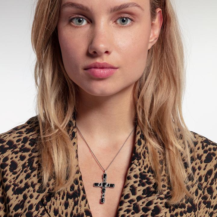 Produktbild Thomas Sabo Anhänger Kreuz Schwarze Steine (Silber 925)