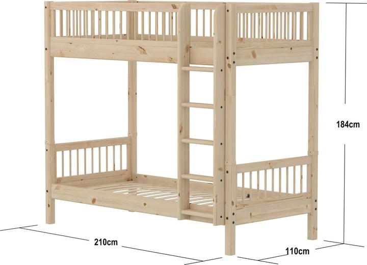 Actual product image Flexa Classic bunk bed with high struts (90 x 200 cm)