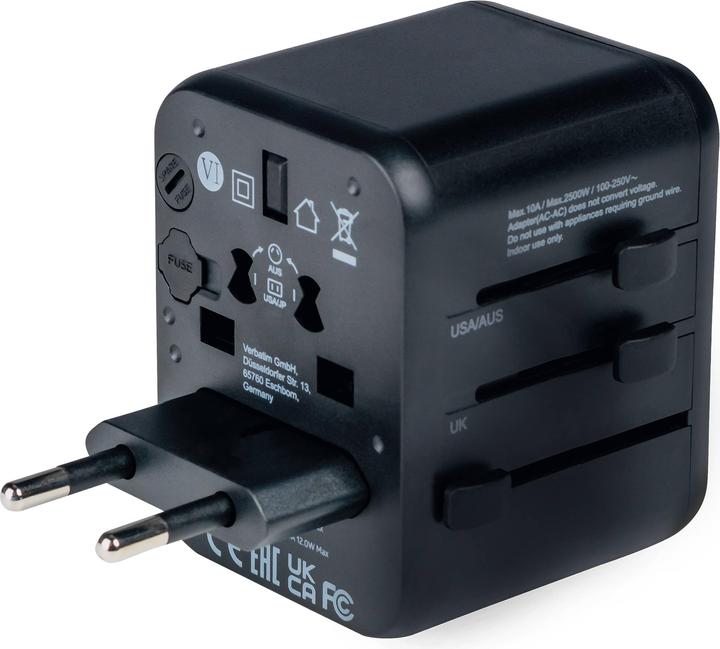 Image du produit Verbatim Adaptateur universel de voyage avec 2 ports USB-A