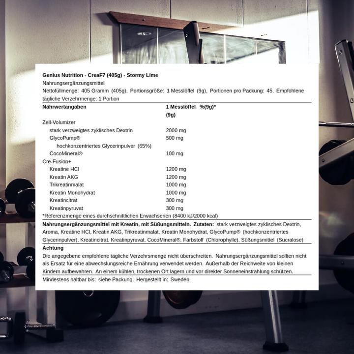 Actual product image Genius Nutrition CreaF7 (Stormy Lime, 405.41 g)