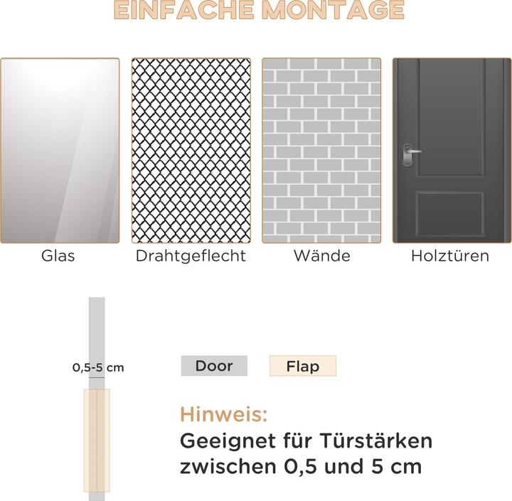Produktbild PawHut Haustiertür mit 4 Wege Verriegelungssystem (Manuelle Katzenklappe)