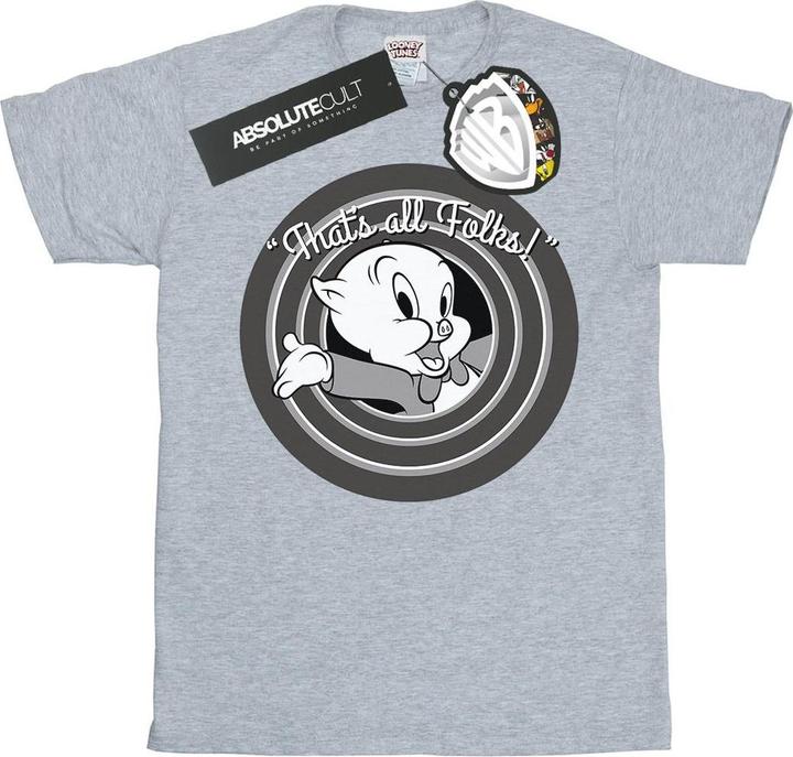 Immagine prodotto Looney Tunes That's All Folks Maglietta Porky Pig Uomo (S)