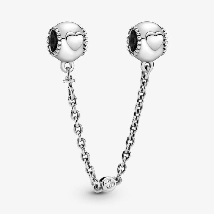 Image du produit Pandora Chaîne confort avec coeurs en relief (5 cm, Argent)