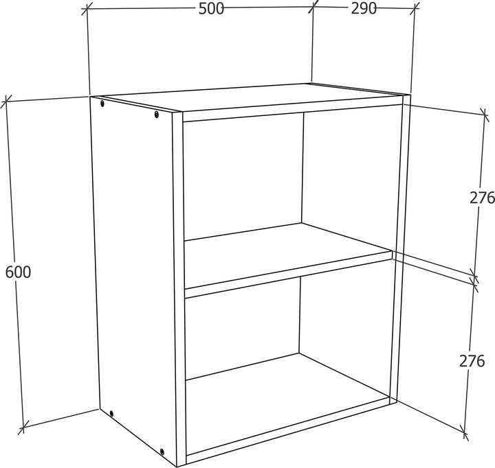 Produktbild VCM Küchenschrank Breite 50 cm Holztür Hängeschrank Küche Küchenmöbel Esilo (50 x 31 x 60 cm)
