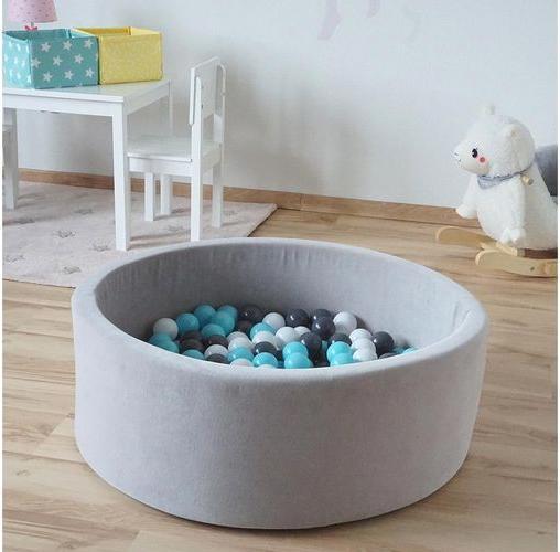 Actual product image Knorrtoys Bällebad soft - "Grey" - 300 balls creme/grey/lightblue (ca. 6cm Durchmesser)