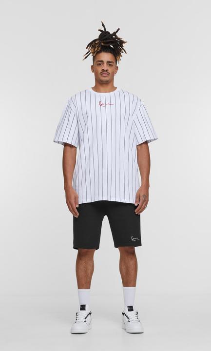 Actual product image Karl Kani KKMQ32041WHT Small Signature Pinstripe Tee white - 16039 (S)