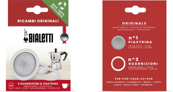 Actual product image Bialetti Moka Express 3/4T Set