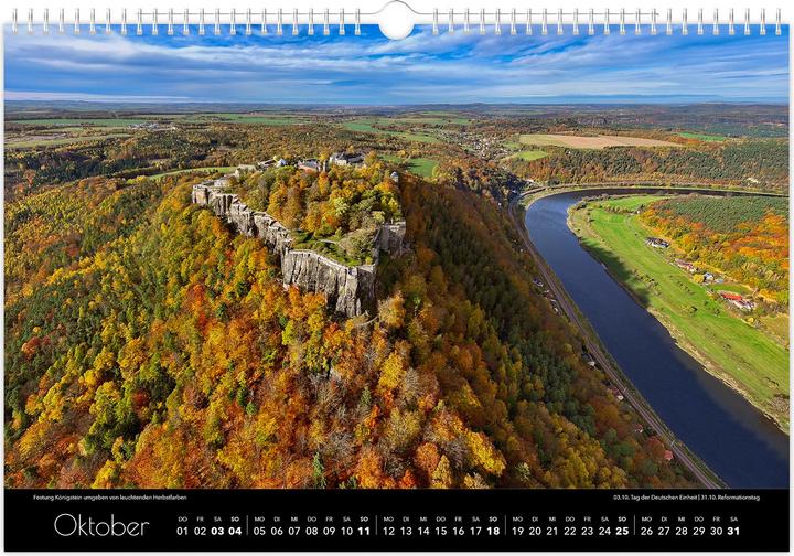 Image du produit Kalender Schsische Schweiz Luftaufnahmen 2026 (45 x 30 cm, Allemand)