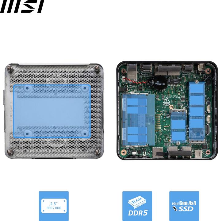 Image du produit MSI Cubi NUC 1MG (Sans système d'exploitation) (Intel Core 7 150U, 16 Go, 512 Go, Intel UHD Graphics)