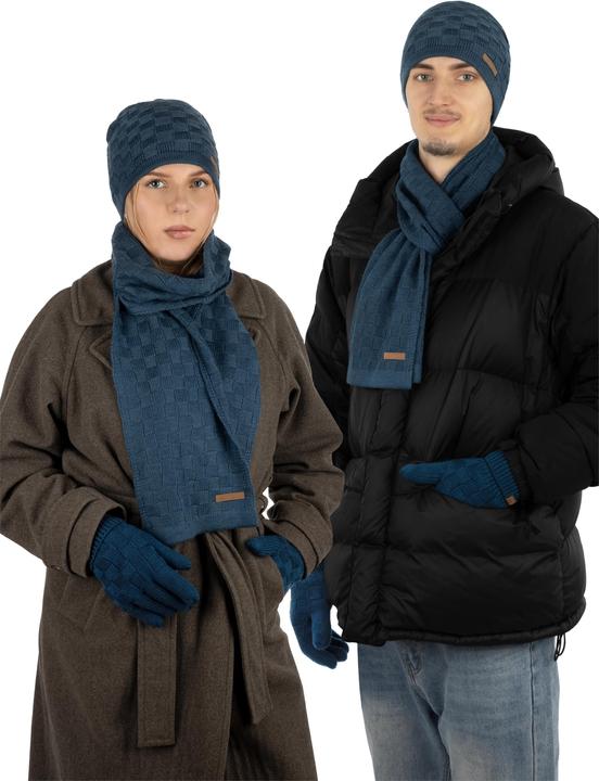 Immagine prodotto Normani Set invernale in lana merino con cappello, sciarpa e guanti modello Yuma - 9601