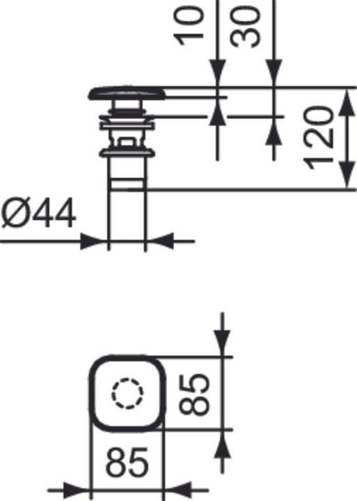 Actual product image Ideal Standard IDS push-open valve STRADA II AquaBlade chrome square