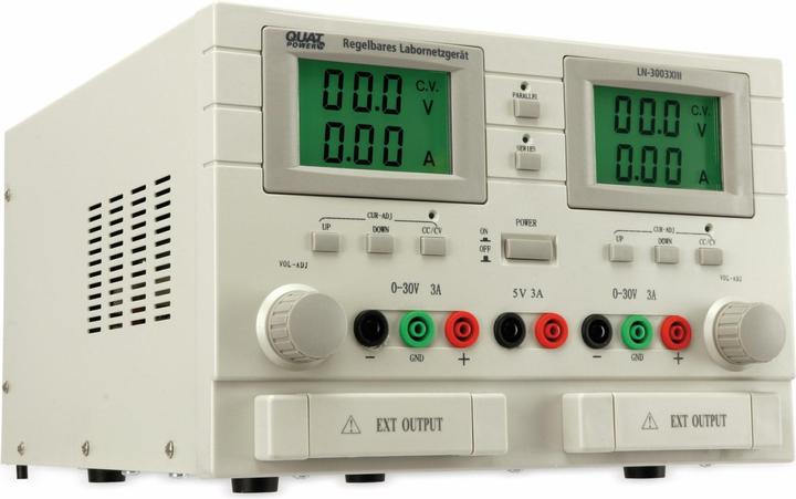 Immagine prodotto QuatPower Alimentatore LN-3003XIII 2x 0...30V-, 0...3A, 5V-/3A, Ser/Par