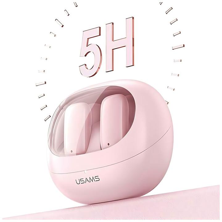 Actual product image Usams Słuchawki Bluetooth 5.3 TWS TD Series bezprzewodowe różowy/pink BHUTD03 (TD22) (5 h, Wireless)