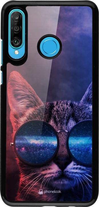 Produktbild PhoneLook Hülle Red Blue Cat Glasses (Huawei P30 Lite)