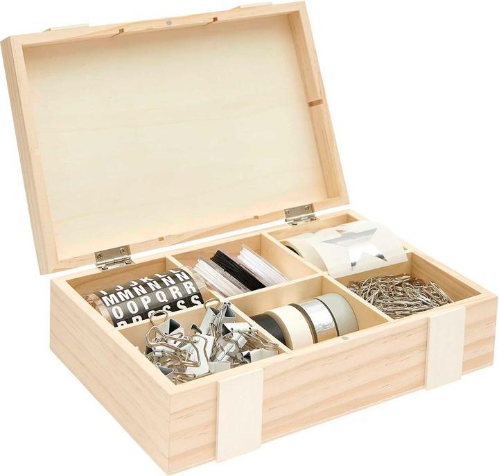 Immagine prodotto Rico Design Scatola di legno / scatola portaoggetti con 6 scomparti