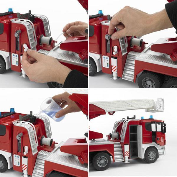 Image du produit Bruder Pompiers Scania de la série R avec échelle