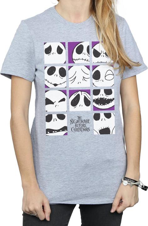 Immagine prodotto Disney Nightmare Before Christmas Many Faces Of Jack Squares Maglietta Ampia Donna (XXL)