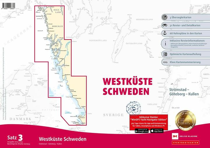 Immagine prodotto Carte nautiche da diporto set 3: Costa occidentale della Svezia (edizione 2024/2025)