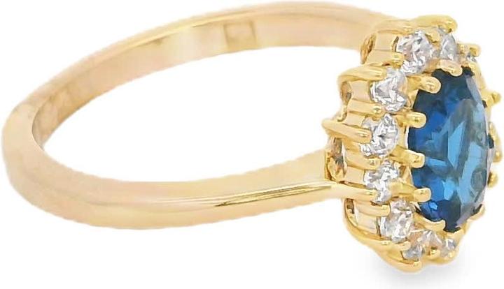 Lara Vergoldeter RING - GR. 52 – ZIRKONIA – S. SAPHIR (52)