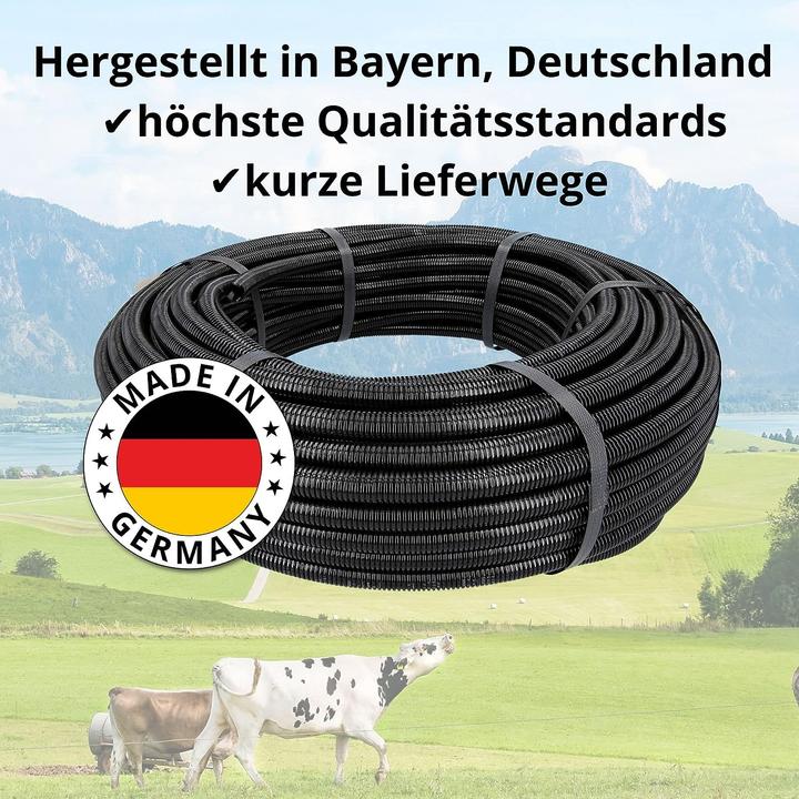 Produktbild Kalitec 10 Meter Wellrohr geschlossen NW 16 I ungeschlitzt Wellschlauch I Marderschutzrohr I Leerroh (1000 cm)
