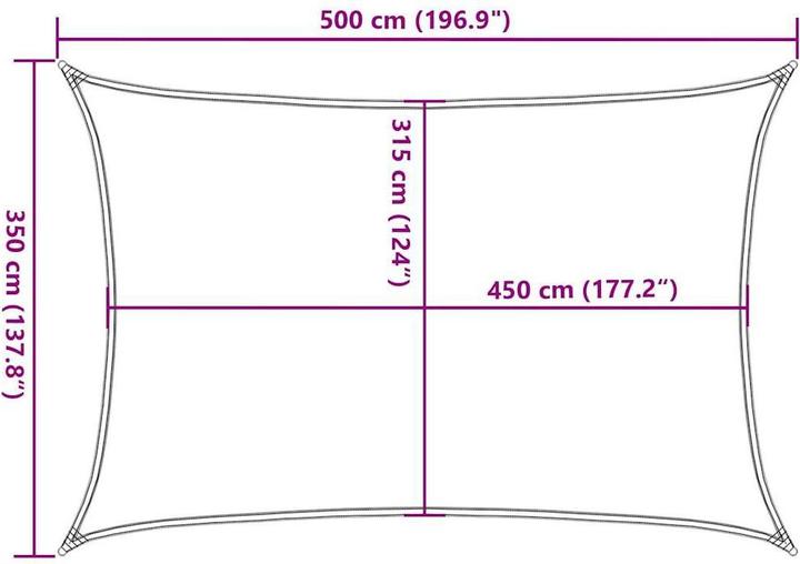 Actual product image VidaXL Sonnensegel 160 g/m² Rechteckig HDPE (3.5 x 5 m)