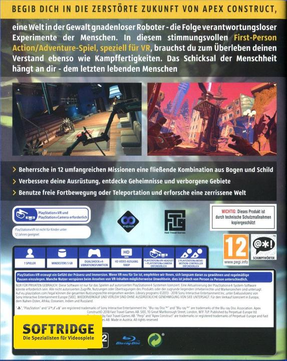 Actual product image Fast Travel Games Apex Construct (VR) (PS4, DE)