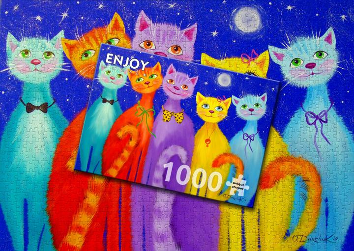 Productafbeelding Enjoy Puzzle ENJOY-1738 - Lachende katten, legpuzzel, 1000 stukjes (1000 onderdelen)