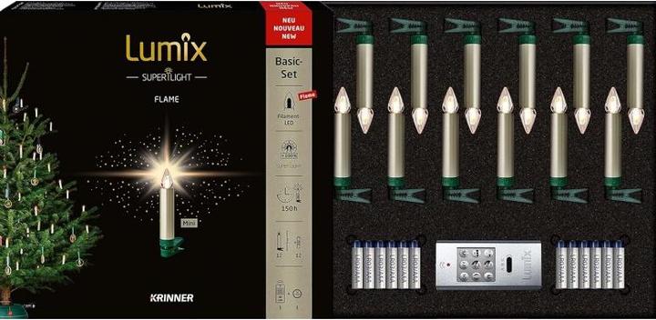 Actual product image Krinner LED Tree Candle SuperLight Flame, Cashmere, Starter Set of 12