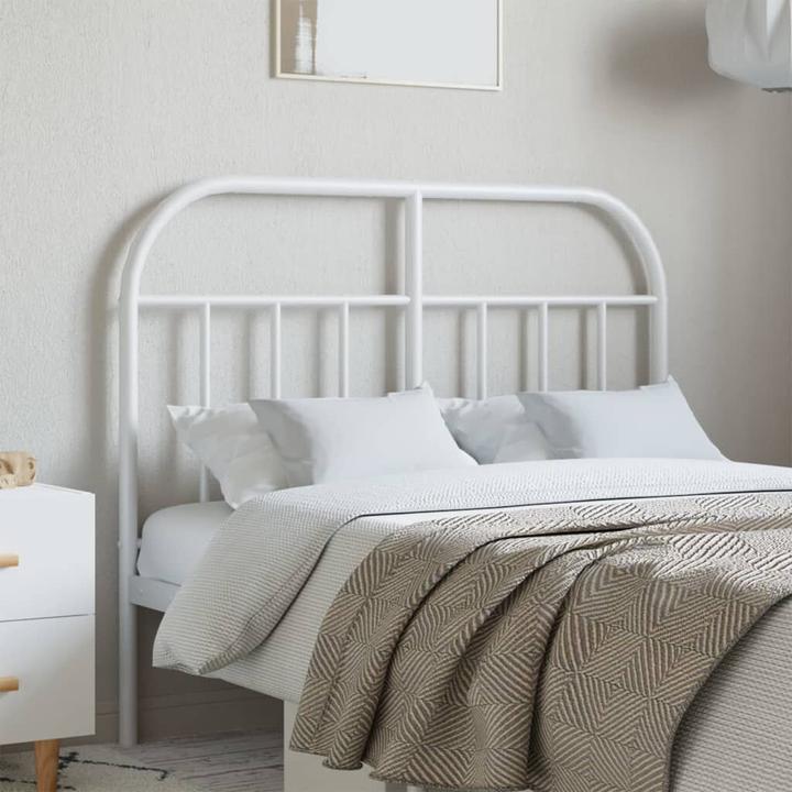 Image du produit VidaXL Kopfteil Metall Weiss 120 cm, Farbe: Weiss (125 x 3 x 100 cm)