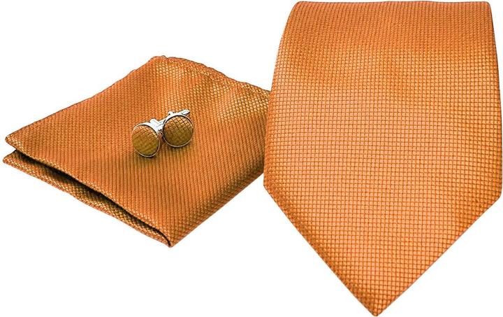 Produktbild JTI Kostümzubehör | Krawatte + Einstecktuch + Manschettenknöpfe - Orange