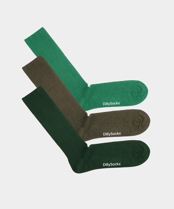 Actual product image DillySocks Ribbed Greenery (pack of 3) (pack of 3, 36 - 40)
