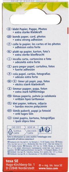 Nutritional values and ingredients tesa Disposable adhesive roller Permanent ecoLogo