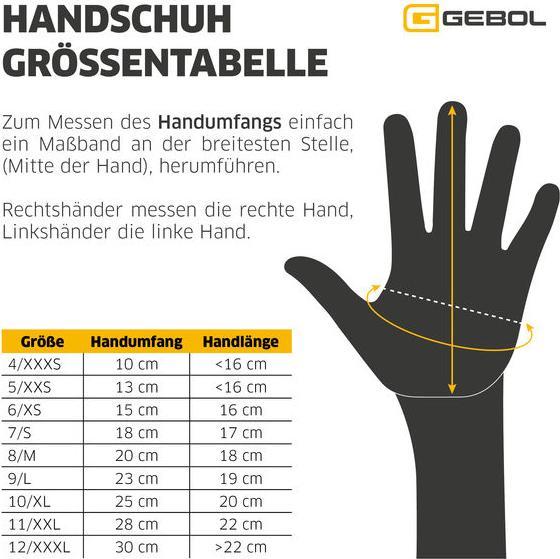 Nutritional values and ingredients Gebol GEBOL Arbeitshandschuh Winter Lite Touch 11 (11)