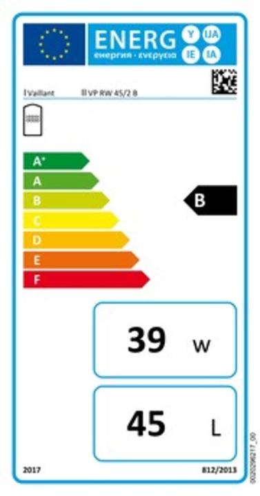 Energie-Label Vaillant Pufferspeicher VP RW 45/2 B