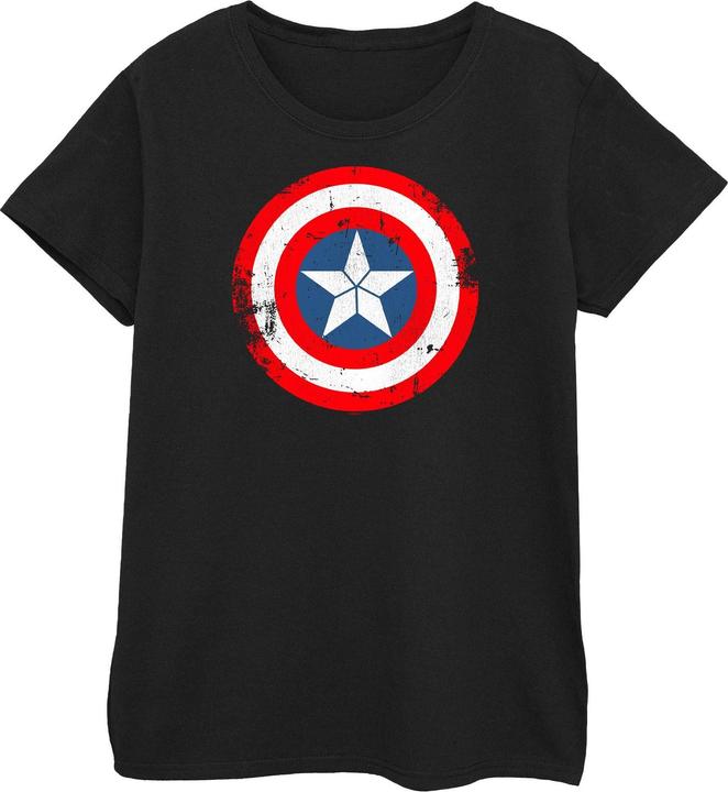 Actual product image Womens/Ladies Captain America Civil War Distressed Shield Cotton T-Shirt (L)