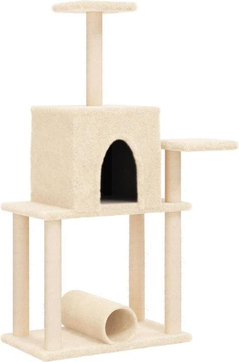 Actual product image VidaXL Kratzbaum mit Sisal-Kratzsäulen Creme 122 cm,Farbe (122 cm, Cream)