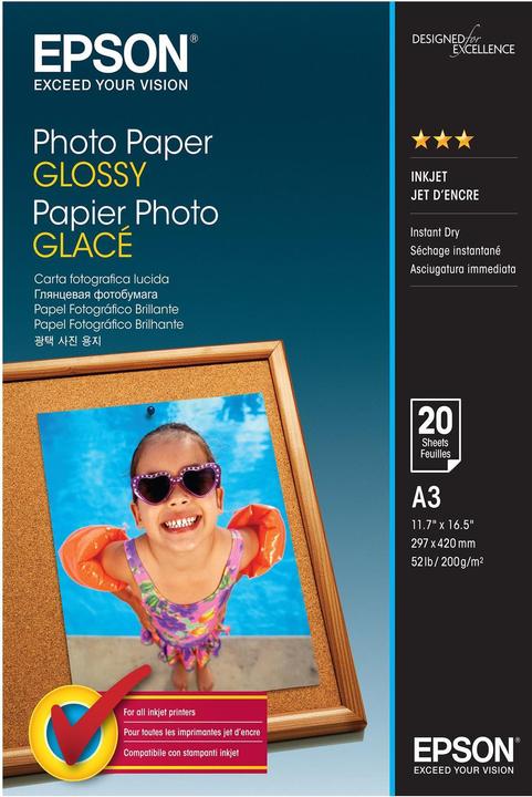 Actual product image Epson Glossy photo paper A3 (200 g/m², A3, 20 x)