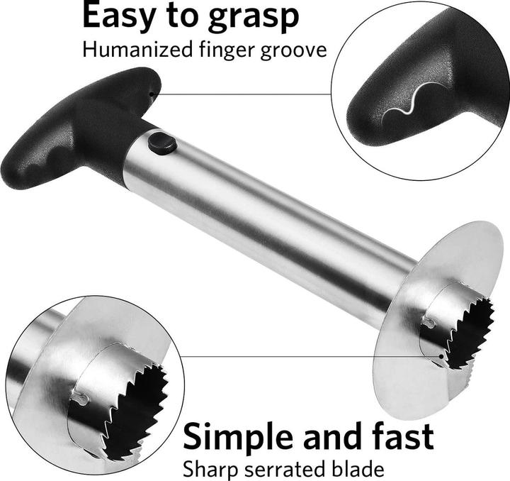 Actual product image ASMI Stainless steel pineapple corer, pineapple slicer black