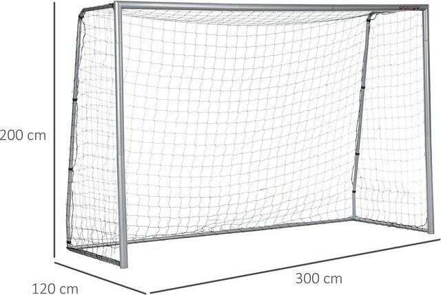 Produktbild Swisshandel24 Fussballtor mit PE-Netzgewebe, Fussball-Tor für Kinder und Erwachsene, Stahl, Grau