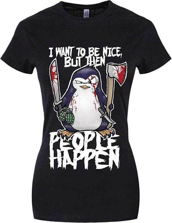 Produktbild Psycho Penguin TShirt I Want To Be Nice (L)