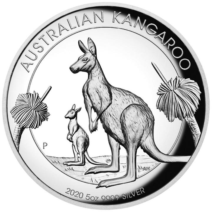 Immagine prodotto The Perth Mint Silber 5 oz Känguru PP High Relief - 2020 (1.00, 2020)