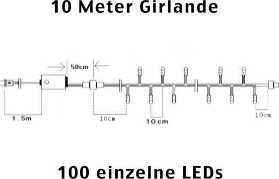 Produktbild Lumina Swiss LED Girlande Traditionell Weihnachts-Warm 2700K 100LED 10m (10 m)