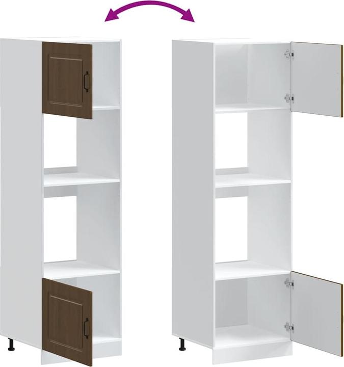 Produktbild VidaXL Herdumbauschränke 2 Stk. Lucca Braun Eichen-Optik Holzwerkstoff (60 x 57 x 207 cm)