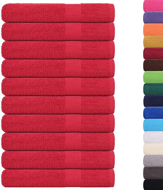 Immagine prodotto VidaXL Asciugamani 10 pz. Rosso 100x200 cm 360 g/m² 100% cotone telo mare (100 x 200 cm)