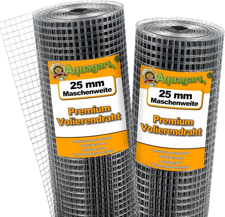 Image du produit Aquagart 200m x 1m Volierendraht Drahtgitter Schweissgitter Drahtgeflecht Drahtzaun