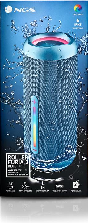 Actual product image NGS Enceinte Nomade Bluetooth Roller Furia 3 (Bleu) (9 h, Rechargeable battery operated)