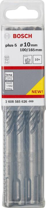 Produktbild Bosch Professional Zubehör Hammerbohrer SDS plus-5, 10 x 100 x 165 mm, 10er-Pack (10 mm)