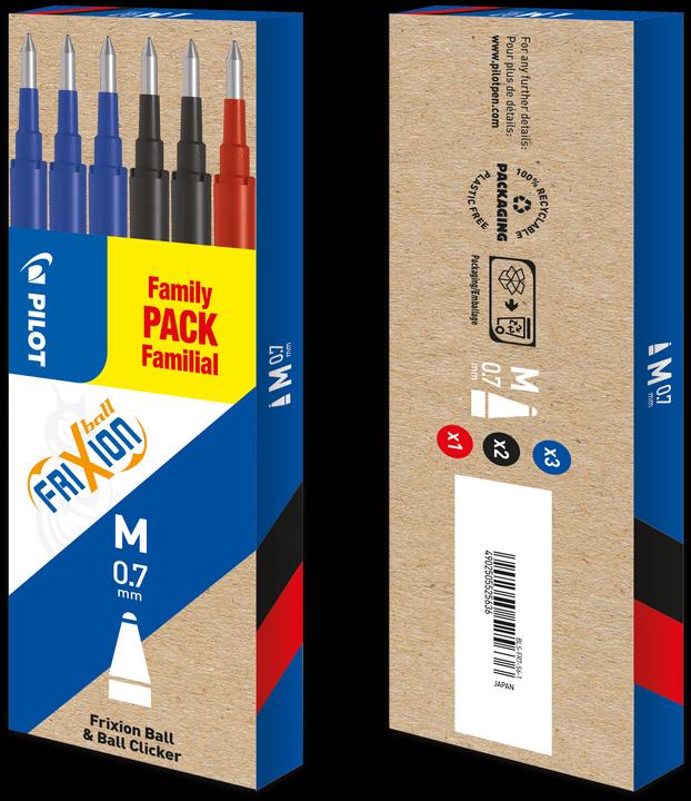 Produktbild Pilot FriXion Refill Set à 6 Standard (Ersatzmine, Mehrfarbig, 0.70 mm)
